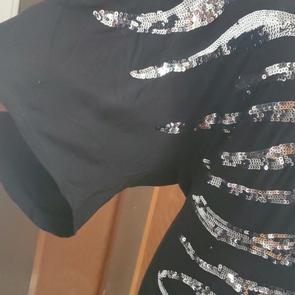 Bebe black silver sparkle tunic - Picture 2 of 6